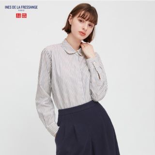 ユニクロ(UNIQLO)の★新品 タグ付き 完売品 ユニクロ×イネス コットンツイルストライプシャツ 長袖(シャツ/ブラウス(長袖/七分))