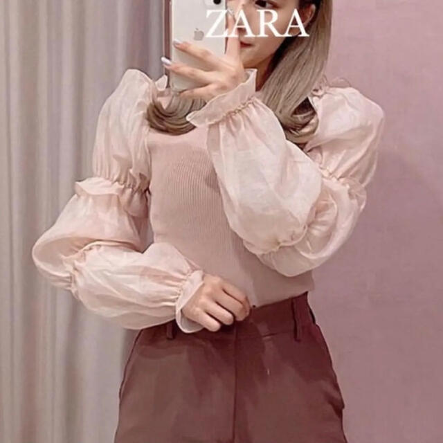 ZARA パフスリーブニット