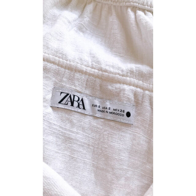 ZARA(ザラ)のZARA リネンパンツ S 切りっぱなし ストレート ウエストゴム 麻 レディースのパンツ(カジュアルパンツ)の商品写真