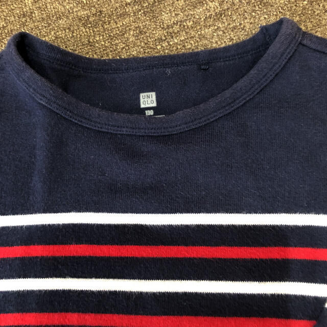 UNIQLO(ユニクロ)のユニクロ ボーダーカットソー ロンT キッズ/ベビー/マタニティのキッズ服男の子用(90cm~)(Tシャツ/カットソー)の商品写真