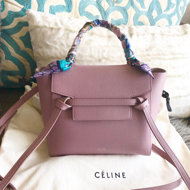 celine(セリーヌ)のceline  ベルトバッグ ナノ アンティークローズ 美品 レディースのバッグ(ハンドバッグ)の商品写真