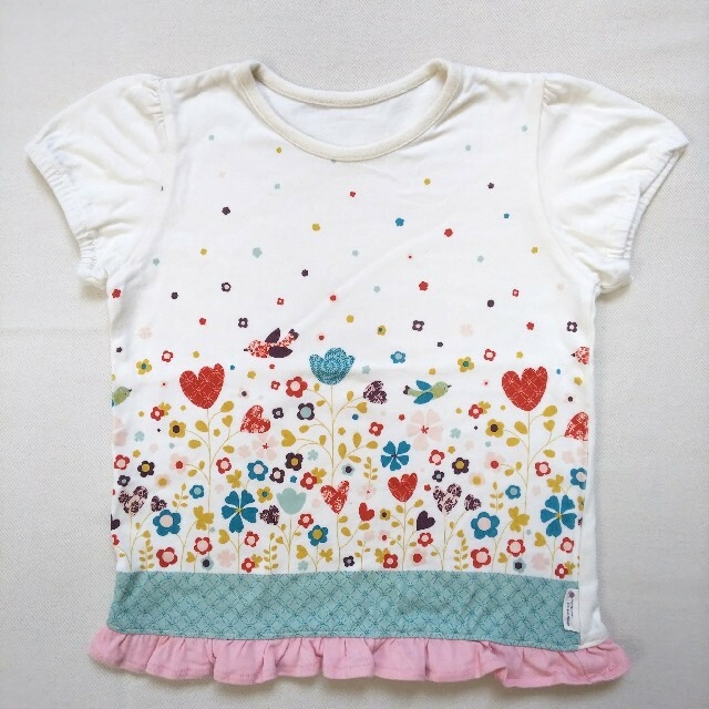 ベルメゾン(ベルメゾン)のベルメゾン minilabo BeBe 半袖Tシャツ 2枚セット 100 キッズ/ベビー/マタニティのキッズ服女の子用(90cm~)(Tシャツ/カットソー)の商品写真