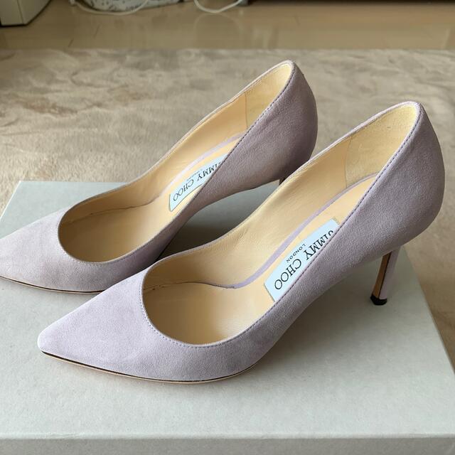 JIMMY CHOO(ジミーチュウ)のジミーチュー / JIMMY CHOO スエード ヒール 36 薄紫 レディースの靴/シューズ(ハイヒール/パンプス)の商品写真