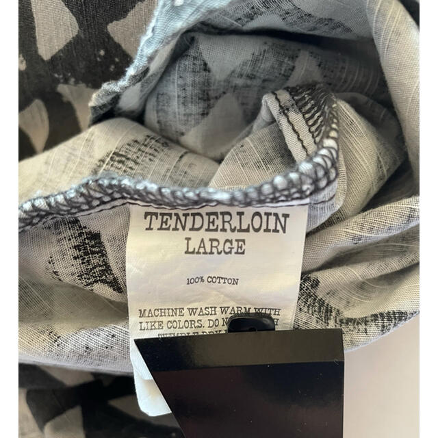 TENDERLOIN(テンダーロイン)のテンダーロイン　19ss slub スラブシャツ　半袖シャツ　L 黒x灰 メンズのトップス(シャツ)の商品写真