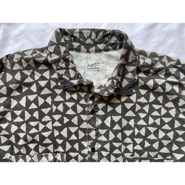 TENDERLOIN(テンダーロイン)のテンダーロイン　19ss slub スラブシャツ　半袖シャツ　L 黒x灰 メンズのトップス(シャツ)の商品写真