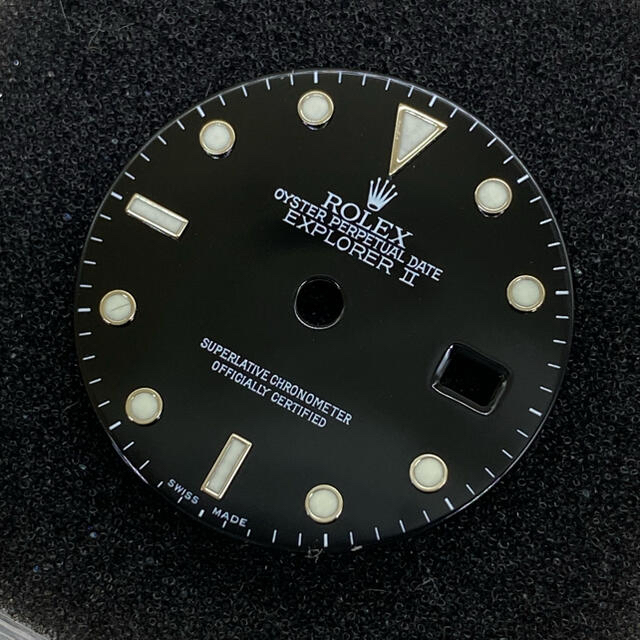 公式 ROLEX ＲＯＬＥＸ　１６５７０　ＥＸ２　純正黒文字盤　針セット　ルミノバ - 腕時計(アナログ)