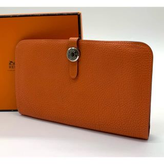 エルメス(Hermes)の⭐️ 美品 エルメス ドゴン GM 長財布 オレンジ シルバー金具 正規品(長財布)