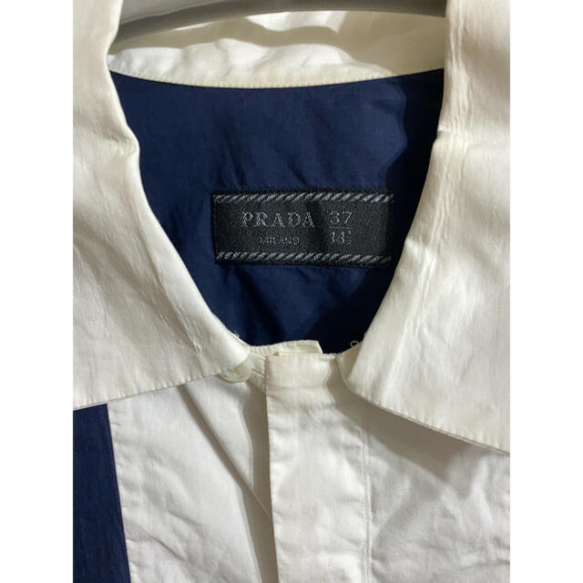 PRADA - PRADA プラダ 13ss バイカラーシャツ ネイビーの通販 by PRADA - PRADA プラダ 13ss バイカラーシャツ ネイビーの通販 by