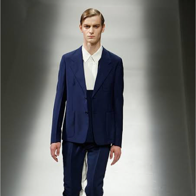 PRADA - PRADA プラダ 13ss バイカラーシャツ ネイビーの通販 by PRADA - PRADA プラダ 13ss バイカラーシャツ ネイビーの通販 by