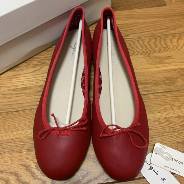 バレエシューズ アニエスベー 赤 レッド 一度着用 美品