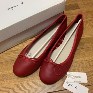 アニエスベー(agnes b.)のバレエシューズ　アニエスベー　赤　レッド　一度着用　美品(バレエシューズ)