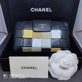 シャネル(CHANEL)の17万円（新品時の参考価格）限定品レア　シャネルラムスキン　　チョコバーステッチ(財布)