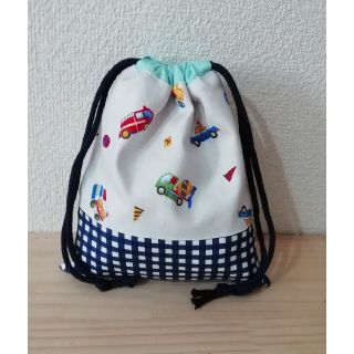 【104*はたらくくるま】　コップ袋　　ハンドメイド　巾着(外出用品)