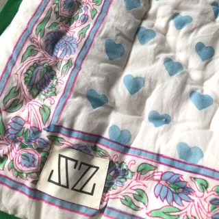 タグ付⭐️未使用【sz blockprints】花柄×ストライプ柄マルチキルト