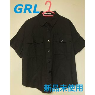 グレイル(GRL)のミィ様専用 GRL デザインポケットシャツ ブラック Ｍ(シャツ/ブラウス(半袖/袖なし))