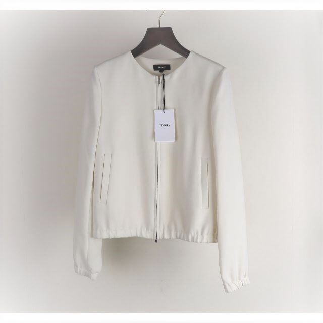 新品 Theory セオリー 19AW トリアセテート ブルゾン 2 ホワイト