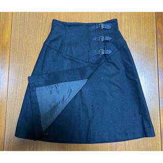日本製♥巻きスカート ウール混紡(ひざ丈スカート)