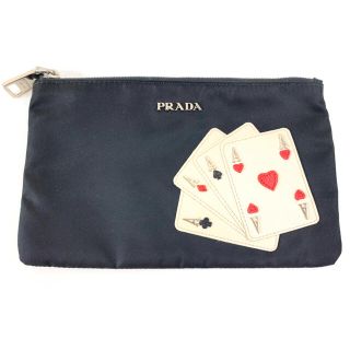 プラダ(PRADA)のPRADA プラダ サフィアーノトランプ ポーチ エース 美品(ポーチ)