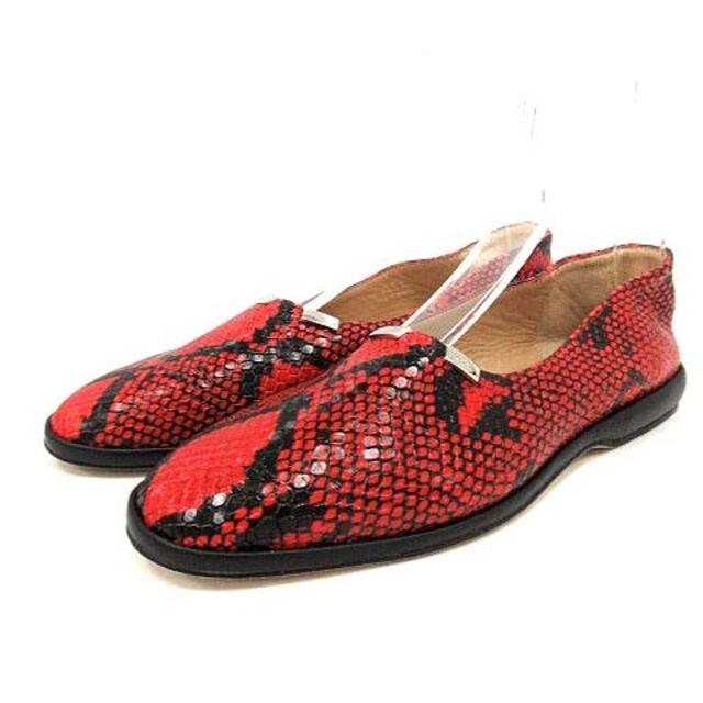 Chloe(クロエ)のクロエ フラットシューズ パンプス パイソン型押し35.5 22.5cm 赤 レディースの靴/シューズ(その他)の商品写真