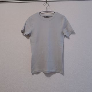 ザラ(ZARA)のZARA リブTシャツ　アイスブルー(Tシャツ(半袖/袖なし))