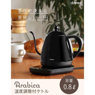 dretec ドリテック温度調節付 電気ケトル　残りわずか！(電気ケトル)