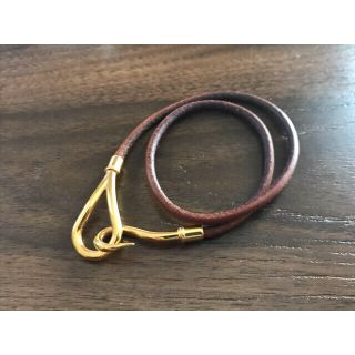 エルメス(Hermes)のHERMES エルメス ジャンボ チョーカー ブレスレット バングル レザー(ブレスレット/バングル)