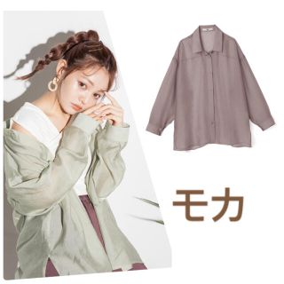 グレイル(GRL)の【新品タグ付き】GRLシアーオーバーシャツ♥モカ(シャツ/ブラウス(長袖/七分))