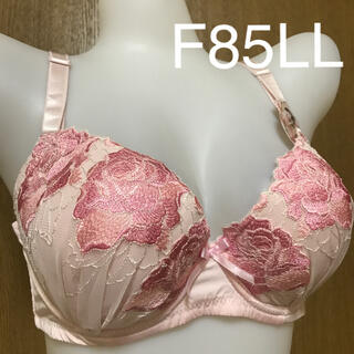 大花刺繍 ブラショー F85LL ピンク アンダーの大きいサイズ(ブラ&ショーツセット)