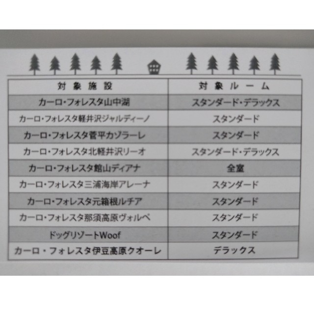 カーロフォレスタ 平日限定宿泊券 GREEN 2枚の通販 by