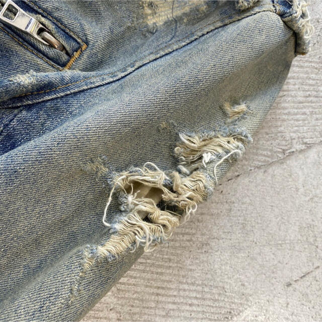 BALMAIN バルマン 登坂着用 クラッシュ デニム ライダース 三代目 XS 4
