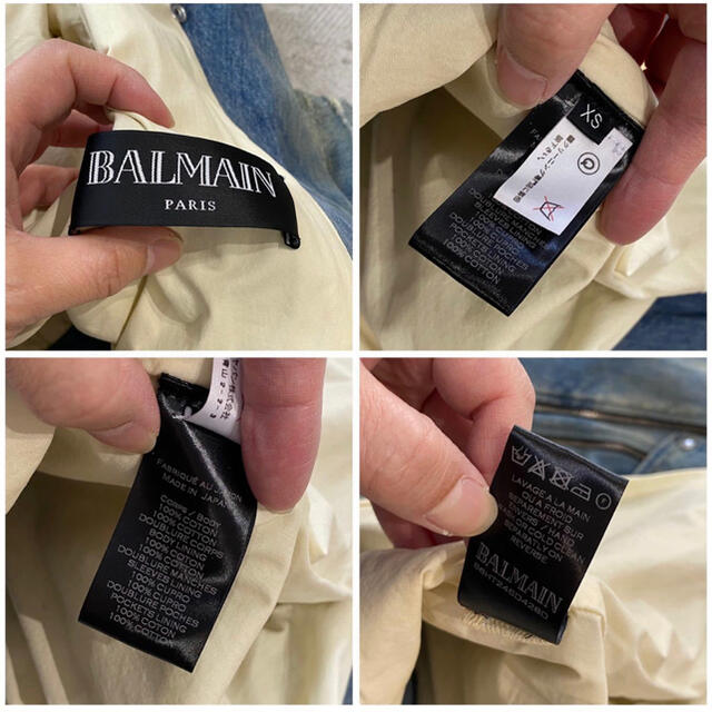 BALMAIN(バルマン)のBALMAIN バルマン 登坂着用 クラッシュ デニム ライダース 三代目 XS メンズのジャケット/アウター(ライダースジャケット)の商品写真