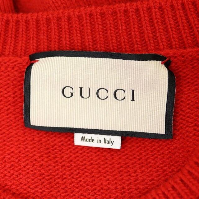 Gucci(グッチ)のグッチ 18AW 蜂 シェリー ニット セーター ウール 長袖 S 赤 メンズのトップス(ニット/セーター)の商品写真