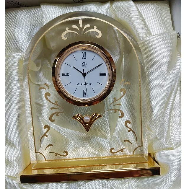 MIKIMOTO(ミキモト)のMIKIMOTO置き時計…Pearl付♡大きさ…約8×9.5 インテリア/住まい/日用品のインテリア小物(置時計)の商品写真