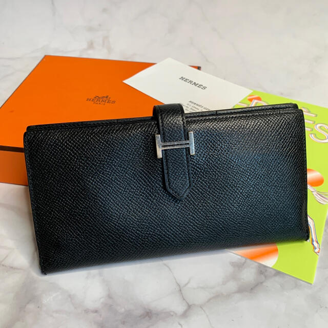 メンズエルメス HERMES 長財布 美品 ベアンスフレ ヴォー エプソン