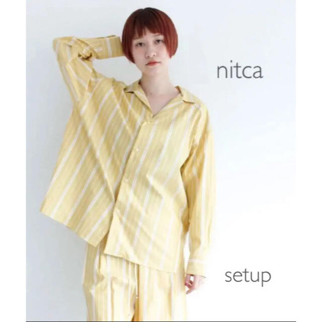美品　ニトカ　シャツ　パンツ　セットアップ　サテンストライプ | フリマアプリ ラクマ