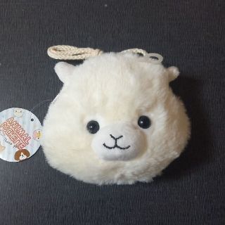 【新品】ぬいぐるみポシェット アルパカ 動物 ポーチ 白/ホワイト(ポシェット)