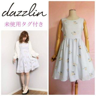 ダズリン(dazzlin)の【未使用タグ付き】dazzlin☆スプリングフラワーワンピース☆フィット＆フレア(ひざ丈ワンピース)