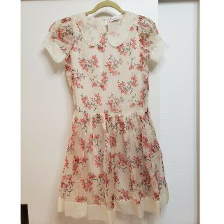 レッドヴァレンティノ(RED VALENTINO)の美品☆RED VALENTINO花柄シルクワンピース38(ひざ丈ワンピース)