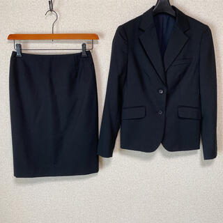 アオキ(AOKI)のレミュー スカートスーツ S W68 黒 就活 未使用に近い DMW OL(スーツ)