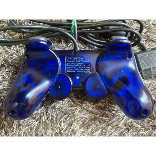 PlayStation2(プレイステーション2)のPS2 純正 コントローラー　DualShock2 スケルトンブルー エンタメ/ホビーのゲームソフト/ゲーム機本体(その他)の商品写真