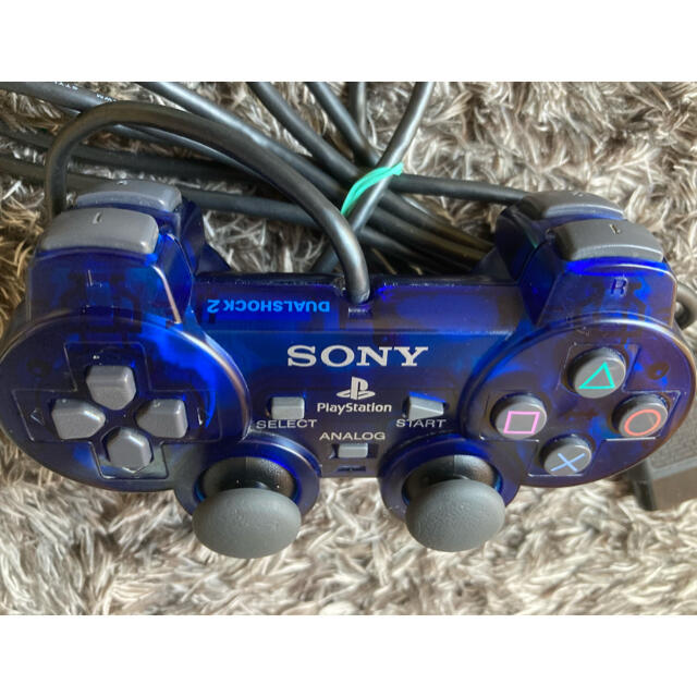 PlayStation2(プレイステーション2)のPS2 純正 コントローラー　DualShock2 スケルトンブルー エンタメ/ホビーのゲームソフト/ゲーム機本体(その他)の商品写真