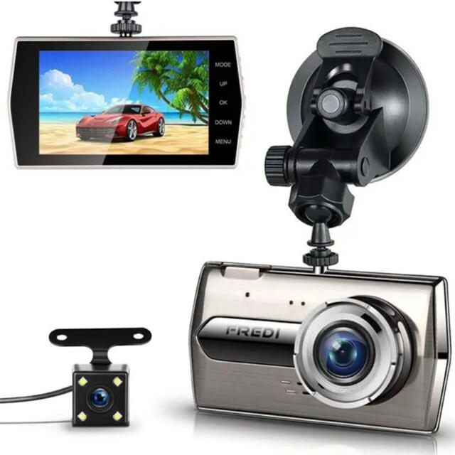 超高画質前後カメラドライブレコーダー 1080FHD多機能車載カメラ 自動車/バイクの自動車(車内アクセサリ)の商品写真