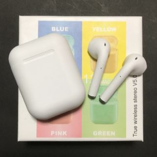 アイフォーン(iPhone)のワイヤレスイヤホン iPhone イヤホン Bluetooth i12(ヘッドフォン/イヤフォン)