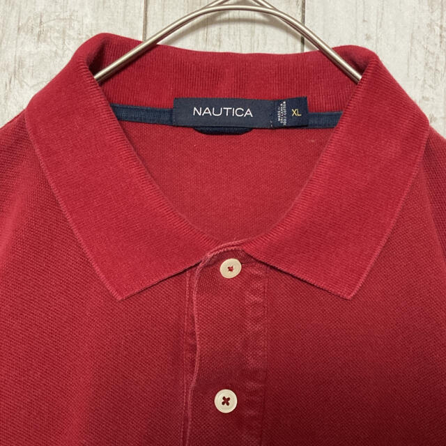 NAUTICA(ノーティカ)のnautica ノーティカ 刺繍ロゴ ポロシャツ ワインレッド メンズのトップス(ポロシャツ)の商品写真