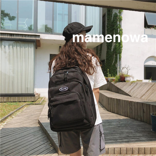 たしろ屋 韓国 ワンポイントロゴバックパック リュック 通学 通勤 シンプル バッグ 通販 ロゴリュック ブラック バックパック 大容量 多機能 通勤 通学 軽量