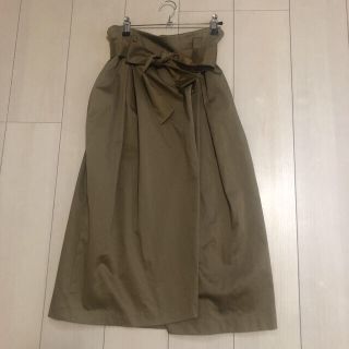 ザラ(ZARA)のハイウエストリボン付きスカート(ロングスカート)