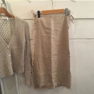 ロンハーマン(Ron Herman)のatdawn for RonHerman linen rap skirt.(ひざ丈スカート)