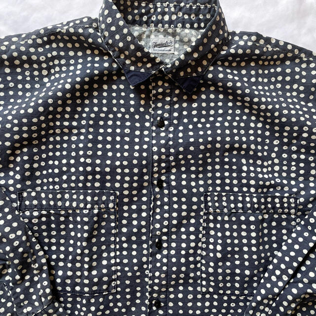 TENDERLOIN(テンダーロイン)の美品　テンダーロイン　スラブシャツ　長袖　S ネイビー　slub ドット メンズのトップス(シャツ)の商品写真
