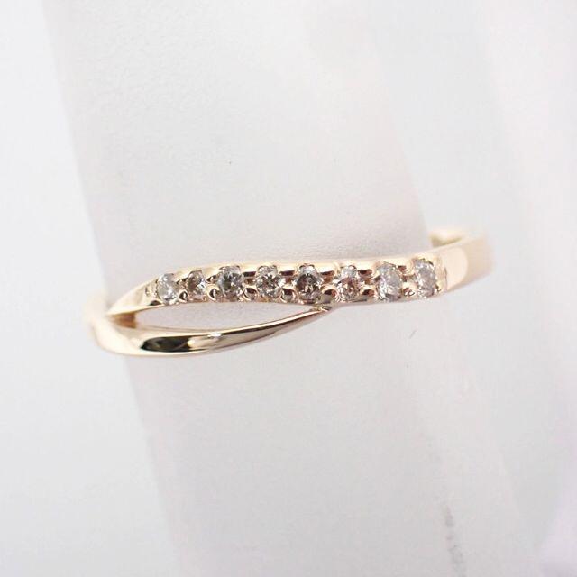 K10YG ダイヤモンド シンプル ピンキーリング 4.5号[g449-6］ レディースのアクセサリー(リング(指輪))の商品写真