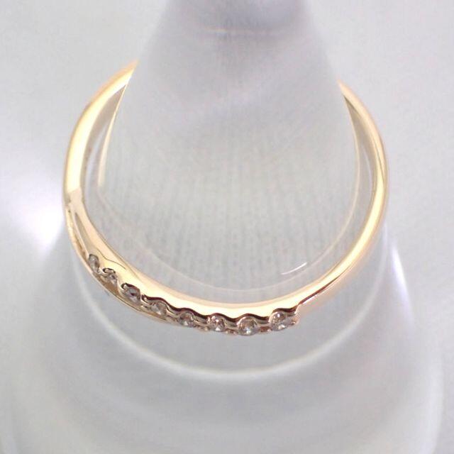 K10YG ダイヤモンド シンプル ピンキーリング 4.5号[g449-6］ レディースのアクセサリー(リング(指輪))の商品写真
